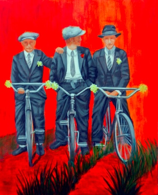 Three Men on Bikes